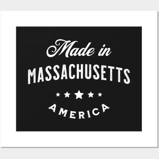 Made In Massachusetts, USA - Vintage Logo Text Design Posters and Art